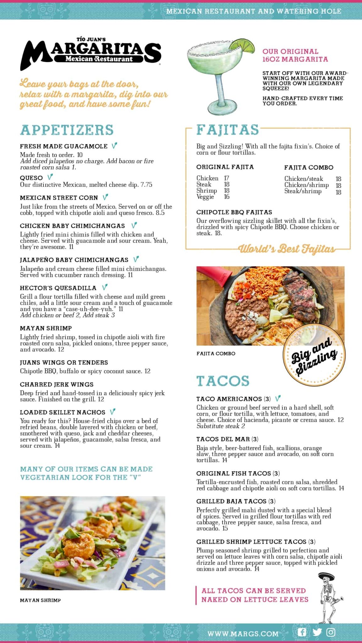 Margaritas Mexican Restaurant Menu Prices (2023) Restaurant Meal Prices