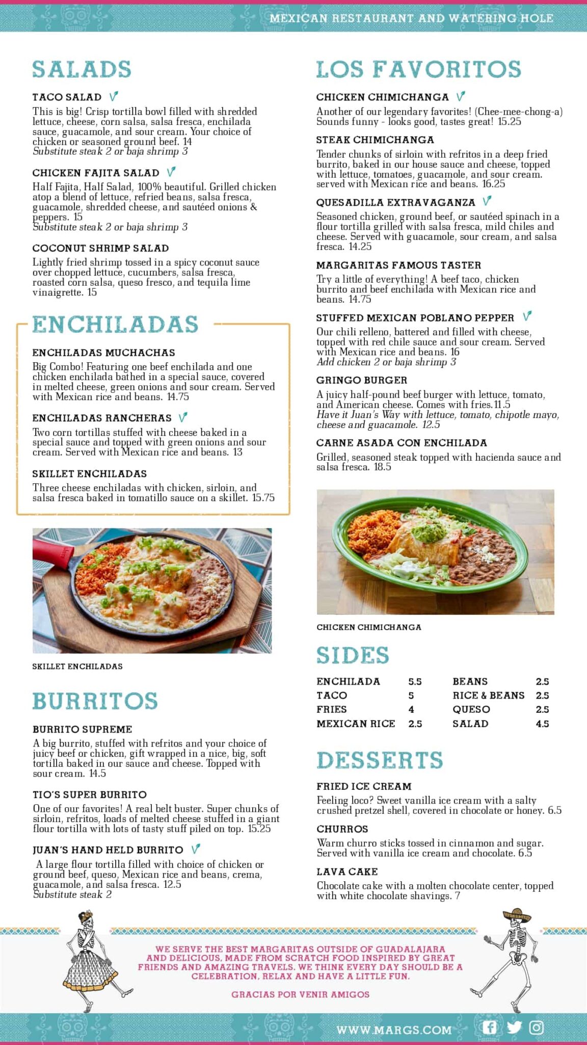 Margaritas Mexican Restaurant Menu Prices (2023) Restaurant Meal Prices